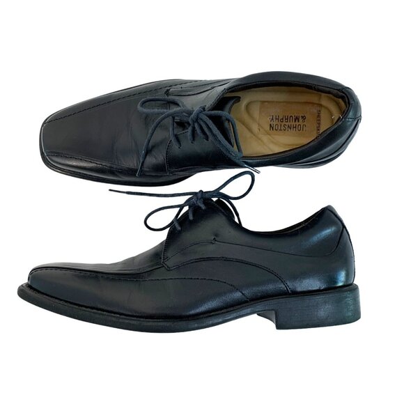 Johnston & Murphy Men's Tilden Leather Dress Shoes Size 8.5M J&M Flex 7441 Black - Picture 1 of 13